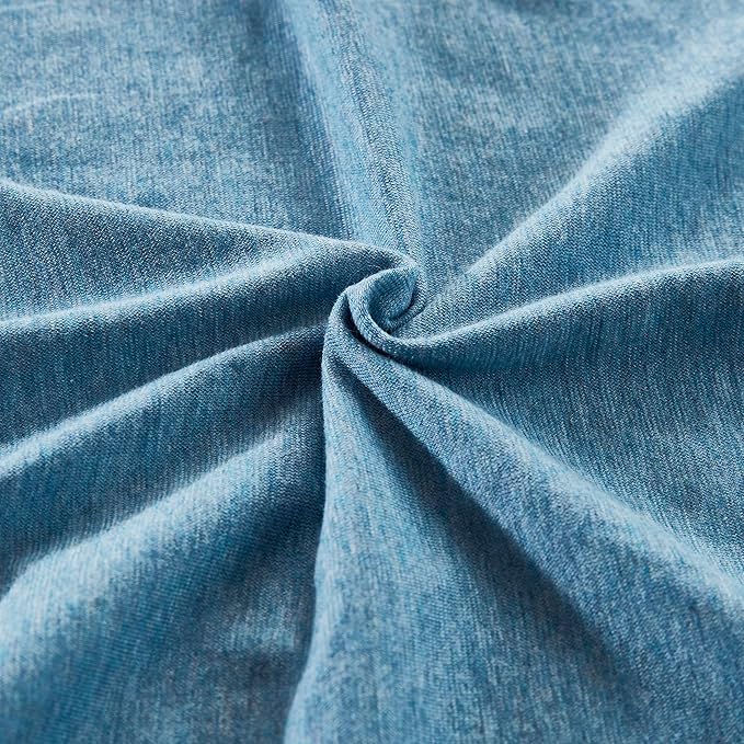 Oubonun 100% Jersey Cotton Body Pillow Cover with Zipper - Luxury Soft Removable Pillow Case - Long Fuzzy - Knitted (Light Blue, 21"X54")