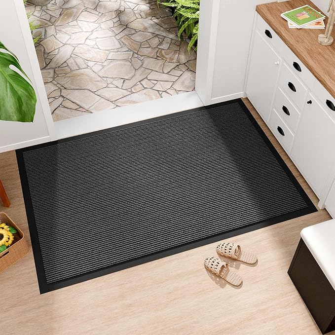 Front Door Mat, 72" x 24" Heavy Duty Indoor Outdoor Doormat, Non-Slip Welcome Mats for Entryway, Rubber Backing Low Profile Commercial Door Mats