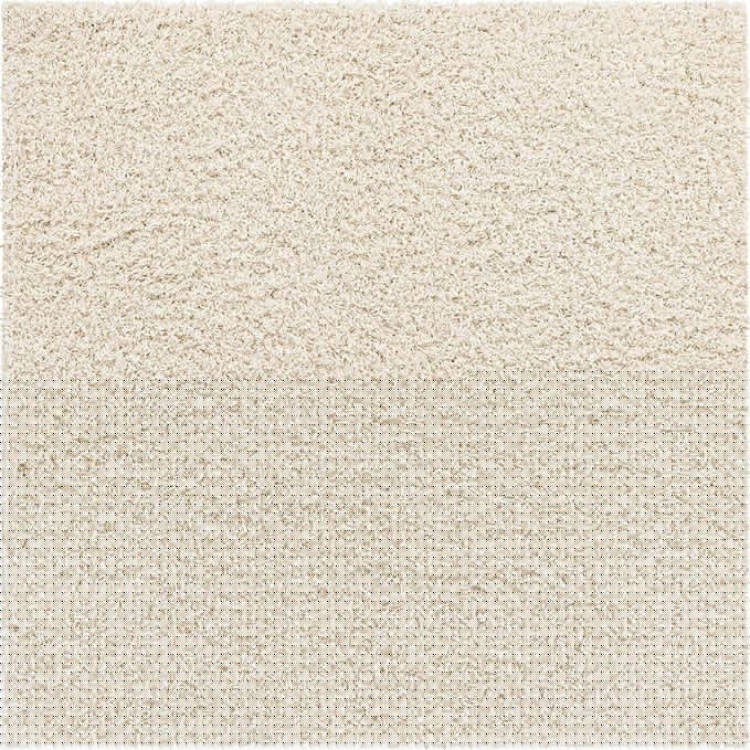 Unique Loom Solid Shag Collection Area Rug (5' 1" Square, Snow White)