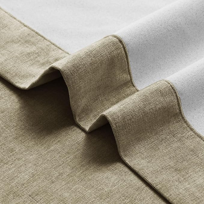 Macochico 100% Blackout Chenille Curtains for Sliding Door Thermal Insulated Noise Reducing Drapery for Living Room Bedroom Hotel, Grommet Curtains with Tieback, Soil Brown, 120" Wx96 L 1 Panel