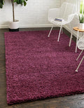 Unique Loom Solid Shag Collection Area Rug (8'x 11' Rectangle, Eggplant Purple)