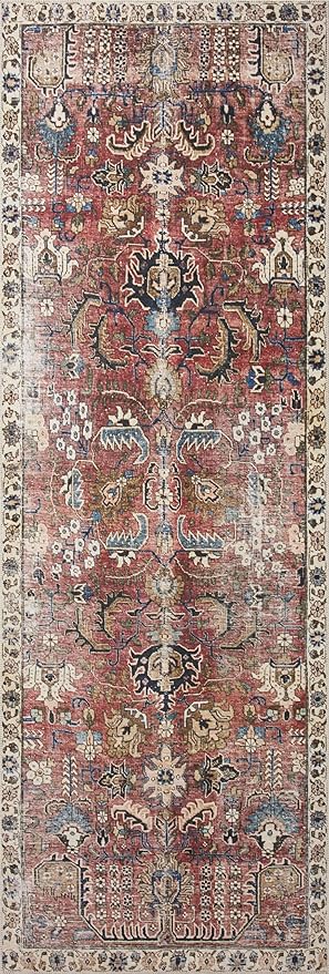 Loloi Chris Loves Julia Jules Collection JUL-01 Merlot/Multi 7'-6'' x 9'-6'', .13" Pile Height, Area Rug