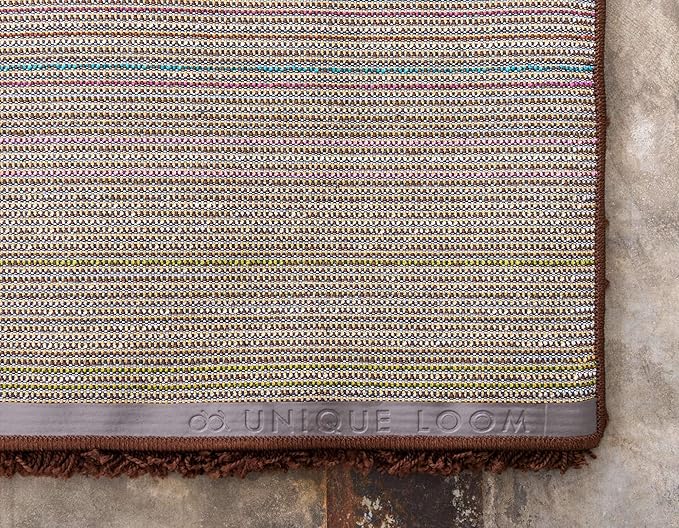 Unique Loom Solid Shag Collection Area Rug (3' 3" x 5' 3" Rectangle, Chocolate Brown)