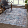 Bloom Rugs Washable 8' x 10' Rug - Slate Gray/Blue Traditional Area Rug for Living Room, Bedroom, Dining Room, and Kitchen - Exact Size: 8' x 10'