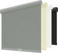 ChrisDowa Cordless Blackout Roller Shades for Windows, Striped Free-Stop Window Blinds with Privacy, Thermal Insulated Window Shades for Home, Office and Door. Grey, 45" W x 72" H