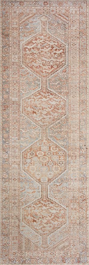 Loloi Chris Loves Julia Jules Collection JUL-04 Tangerine/Mist 2'-3'' x 3'-9'', .13" Pile Height, Accent Rug