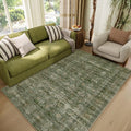 Washable 4x6 Rugs for Living Room, Boho Non-Slip Vintage Distress Small Rugs for Bedroom Nursery Office, 0.3" Neutral Oriental Throw Thin Carpet with Cushioning Pad, Grass Green/Multi