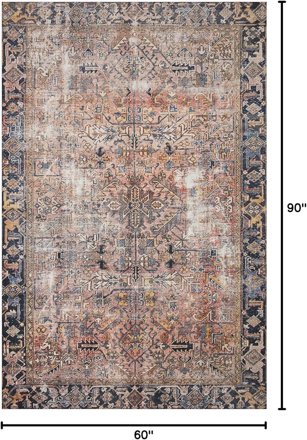 Loloi Chris Loves Julia Jules Collection JUL-02 Terracotta/Multi 5'-0'' x 7'-6'', .13" Pile Height, Area Rug