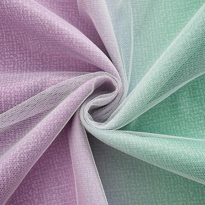XiDi Blue & Rainbow Curtains for Kids & Girl Rooms - Blackout, Unicorn Wall Decals, 34x84 Inch, 1 Panel