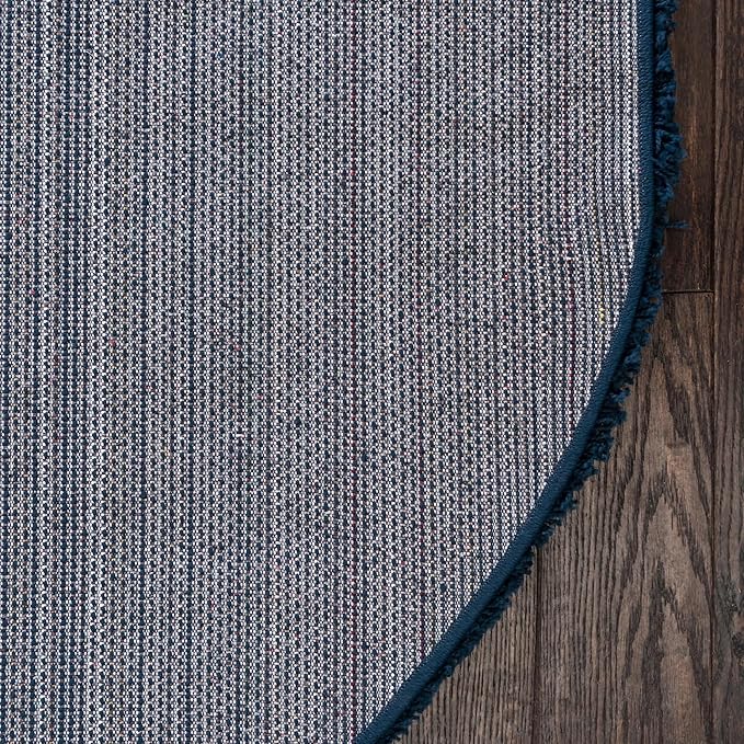 Unique Loom Solid Shag Collection Area Rug (5' 1" x 8' Oval, Sapphire Blue/ Navy Blue)