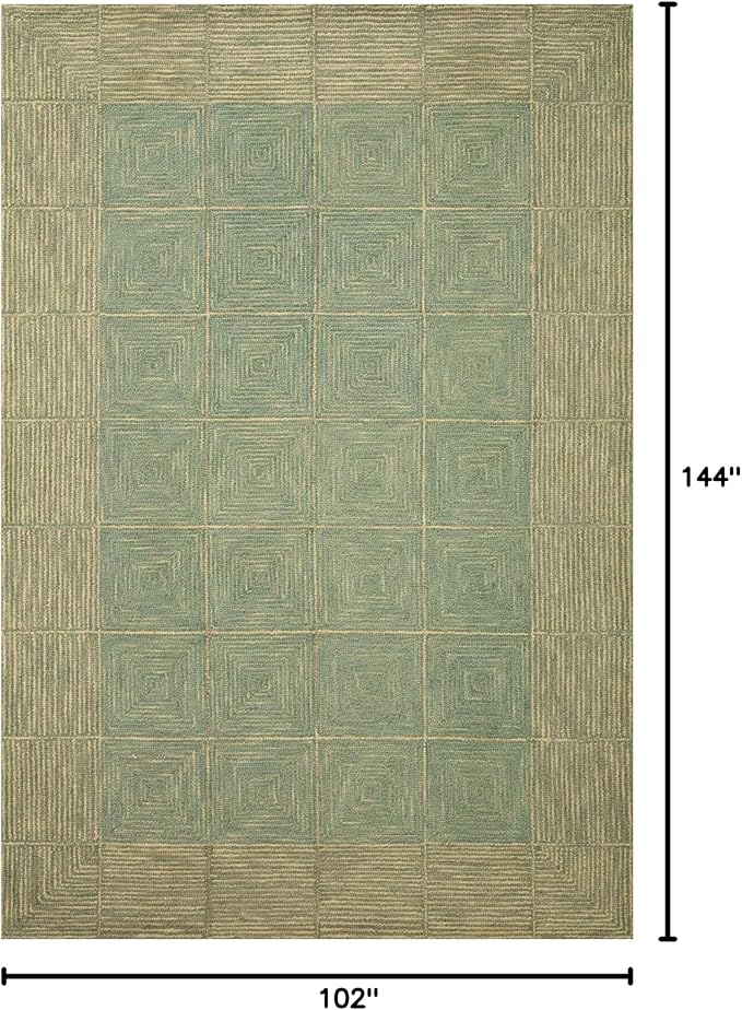 Loloi Chris Loves Julia Francis Collection FRA-02 Green/Natural 8'-6" x 12' Area Rug