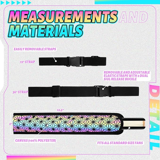 Summer Rave Fan Thigh Holster Rave Fan Holder Folding Hand Pouch Foldable Sleeves with Waist Belt for Thigh Party