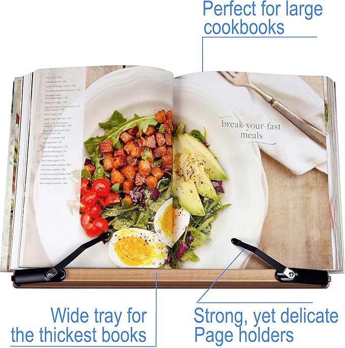 A+ Book Stand BS2500 Large 16x10.5 Portable Adjustable Foldable Bookstand Holder for Reading Hands Free Large Thick Heavy Textbooks Cookbooks Tablets