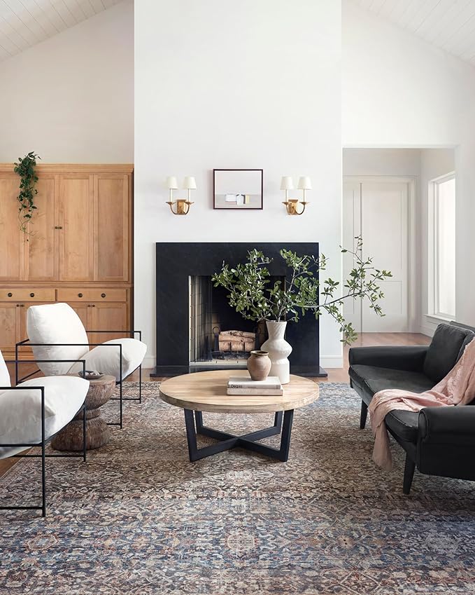 Loloi Chris Loves Julia Jules Collection JUL-06 Denim/Spice 2'-6'' x 9'-6'', .13" Pile Height, Runner Rug