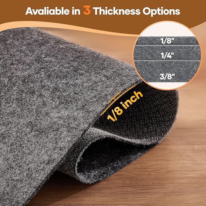 Veken Non Slip Cushioned Runner Rug Pad Gripper 2 x 8 Ft, Felt and Silicone Backing, 1/8 inch Thick Carpet Liner for Hardwood Floors and Finishes, Under Area Rugs Anti Skid Mat, Keep Rugs in Place