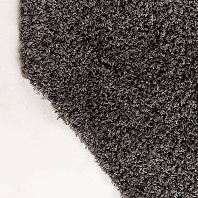 Unique Loom Solid Shag Collection Area Rug (6' 1" Octagon, Graphite Gray)