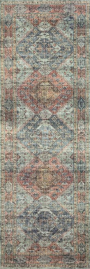 Loloi Skye Collection SKY-06 Apricot/Mist 6'-0" x 6'-0" Round Area Rug