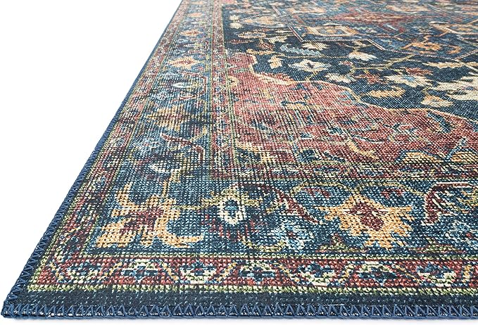 Loloi II Skye Collection SKY-08 Denim/Brick 7'-6" x 9'-6" Area Rug