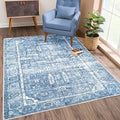 Bloom Rugs Washable Non-Slip 10x14 Rug - Blue Traditional Oriental Area Rug for Living Room, Bedroom, Dining Room, and Kitchen - Exact Size: 10' x 14'