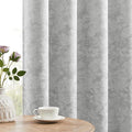 Beauoop Grey Floral Jacquard Blackout Curtains 63 Inches Long 2 Panels for Bedroom Living Room Chenille Flower Room Darkening Thermal Insulated Soundproof Rod Pocket Back Tab Window Drapes, 52x63