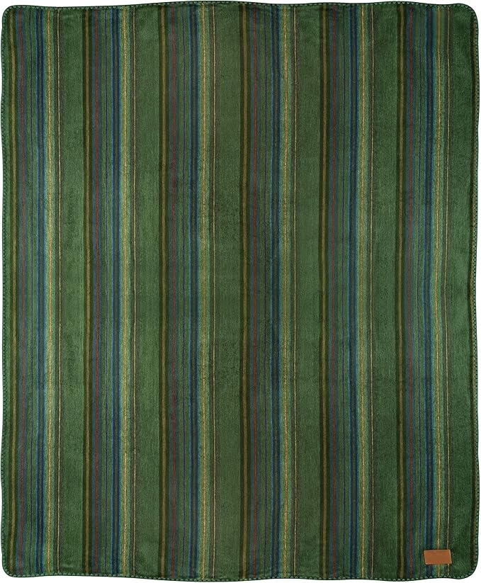 QISU Alpaca Wool Blanket Throw | Large, Beautiful, Warm, Variegated | 85 x 65 inches | Ultra-Soft, Hypoallergenic and Breathable | Non-Itchy or Scratchy Fabric (Green Variegated)