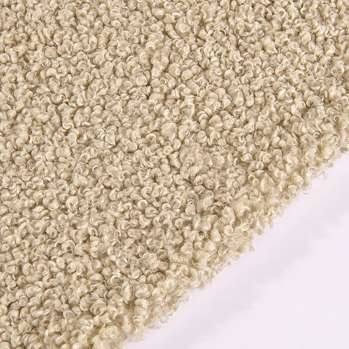 HiEnd Accents Teddy Throw Blanket, 60x90 inch, Cream, Oversized Boucle Throw Blanket, Soft Cozy Classic Chic Casual Heavy Blanket, Modern Rustic Plush Comfy Warm Blanket for Bed, Sofa
