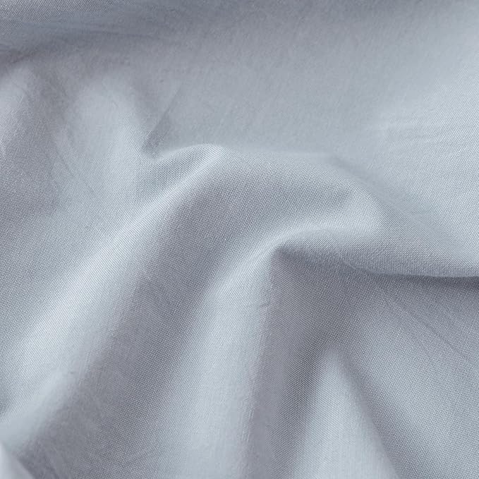 MooMee Fitted Bottom Sheet Only 100% Washed Cotton Linen Like Textured Breathable Durable Soft Comfy Deep Pocket Fits Mattress up to 17" (Cornflower Blue, California King)