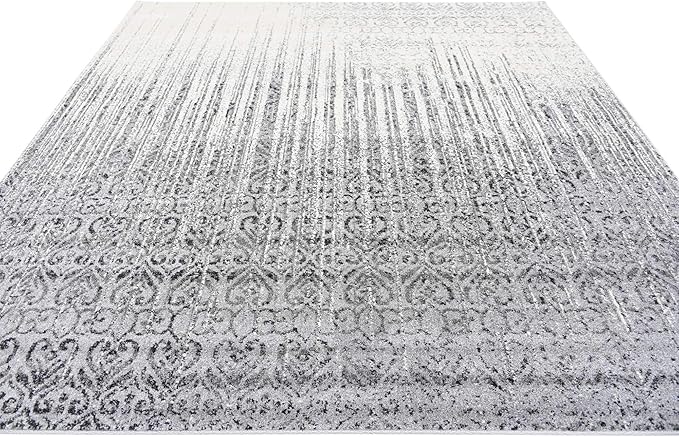 Unique Loom Del Mar Collection Area Rug - Jennifer (7' 10" Square, Gray/ Black)