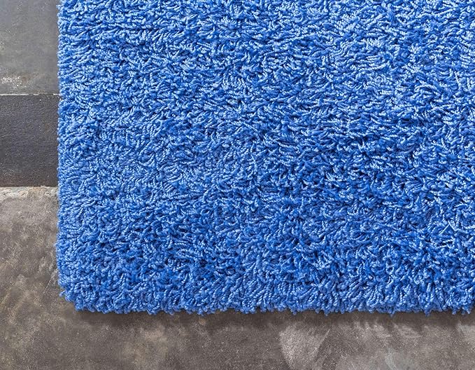 Unique Loom Solid Shag Collection Area Rug (2' 2" x 3' 1" Rectangle, Periwinkle Blue)