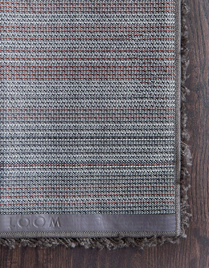 Unique Loom Solid Shag Collection Area Rug (4' 1" x 6' 1" Rectangle, Graphite Gray)