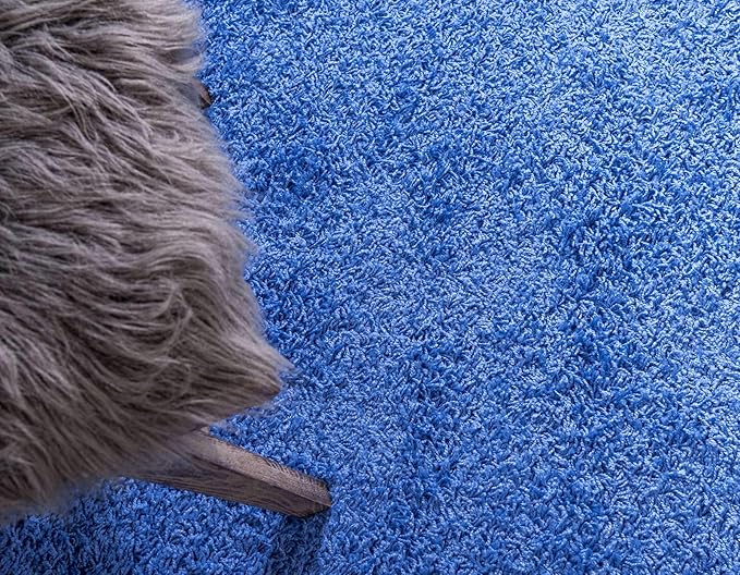 Unique Loom Solid Shag Collection Area Rug (2' 2" x 3' 1" Rectangle, Periwinkle Blue)