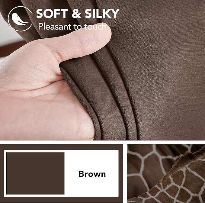 Deconovo Blackout Curtains for Kitchen Window Back Tab and Rod Pocket Curtains Room Darkening Curtains 52Wx45L Inch Brown 2 Panels