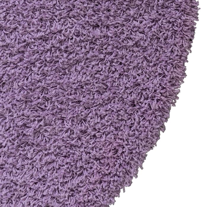 Unique Loom Solid Shag Collection Area Rug (6' 1" Round, Lilac)