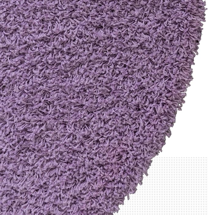Unique Loom Solid Shag Collection Area Rug (5' 1" x 8' Oval, Lilac)