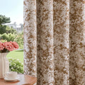 Beauoop Brown Floral Jacquard Blackout Curtains 96 Inches Long 2 Panels for Bedroom Living Room Chenille Flower Room Darkening Thermal Insulated Soundproof Grommet Window Treatments Drapes, 52x96