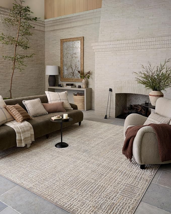 Loloi Amber Lewis Bexley Collection BEX-07 Natural/Dove 2'-7" x 8'-0" Runner Rug Neutral, Textured, Living, Bedroom, Dining, Carpet
