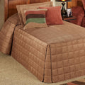 Touch of Class Camden Luxury Bedding | Neutral Camel Color | Classic Fitted Bedspread | Faux Suede Box Quilted Design | Designed 2 Piece Set Includes Twin Bedspread and 1 Standard Sham