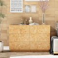 Modern 6 Drawer Dresser with Burl Finish, Wide Wood Chest of Drawers Clothes Organizer, Stylish Large Storage Cabinet for Bedroom or Entryway