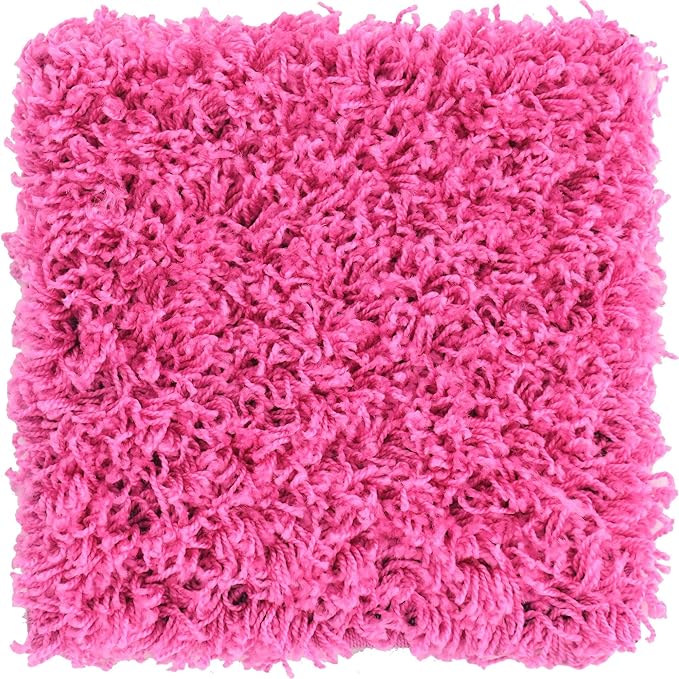 Unique Loom Solid Shag Collection Area Rug (1' Square, Taffy Pink)