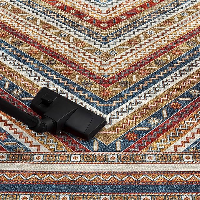 Keen Home Design 9x12 Rug - Machine Washable Area Rug with Non-Slip Backing, Ideal for Living Room, Dining Room, Bedroom - Vintage, Easy Clean, Durable, Low Pile Rug - (9' x 12')