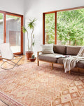 Loloi Layla Collection LAY-16 Natural/Spice 5'-0" x 7'-6" .13" Thick Area Rug, Soft, Durable, Vintage Inspired, Distressed, Low Pile, Non-Shedding, Easy Clean, Printed, Living Room Rug