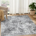 Square Area Rug Living Room Rugs - 5x5 Washable Large Soft Indoor Neutral Modern Abstract Low Pile Rug Carpet for Bedroom Dining Room Farmhouse Home Office - Grey