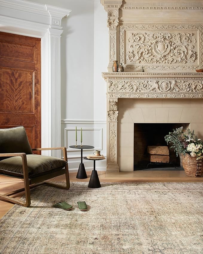 Loloi Margot Collection MAT-01 Antique/Sage 7'-6" x 9'-6" Area Rug feat. CloudPile, No-Shed Easy Clean Large Patterned Area Rug for Living Room, Bedroom, Dining Area