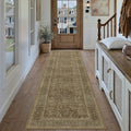 Brown 2x8 Runner Rug Washable Vintage Long Carpet for Hallway Kitchen Soft Retro Floral Low Pile Indoor Runner Non Slip Traditional Distressed Rug for Bathroom Bedroom Laundry Dining Room
