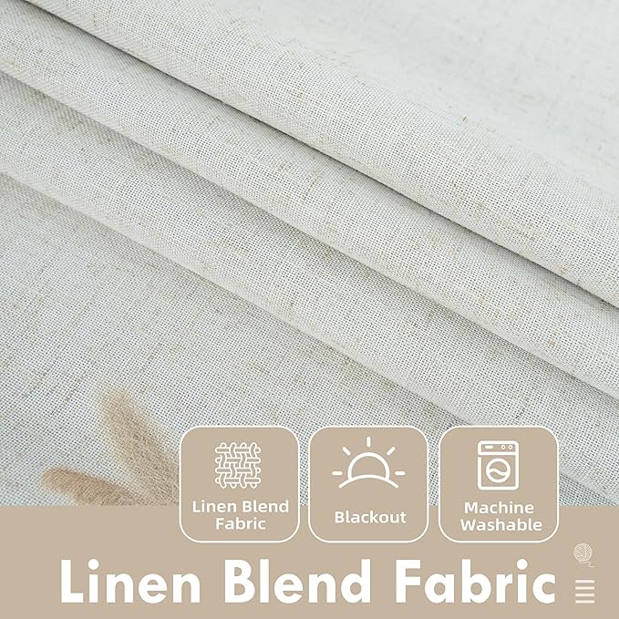 DriftAway Double Layer Linen Blackout Tie Up Curtains Thermal Insulated Fully Lined Balloon Roman Shade Bathroom Window Adjustable Rod Pocket for Small Window 31 Inch by 47 Inch Light Linen