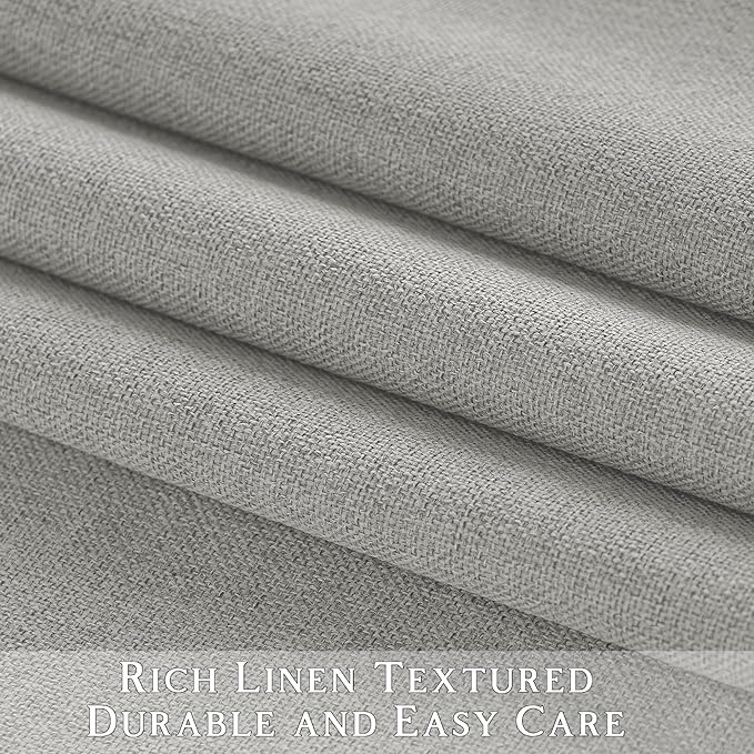ChrisDowa 100% Blackout Light Grey Solid Curtains 90 Inches Long 2 Panels for Bedroom Living Room,Farmhouse Room Darkening Thermal Insulated Soundproof Grommet Top Window Treatment Drapes,52x90