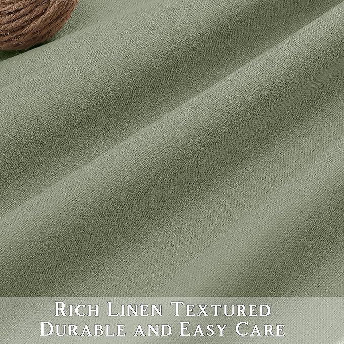ChrisDowa 100% Blackout sage Solid Curtains 96 Inches Long 2 Panels for Bedroom Living Room,Farmhouse Room Darkening Thermal Insulated Soundproof Grommet Top Window Treatment Drapes,52x96