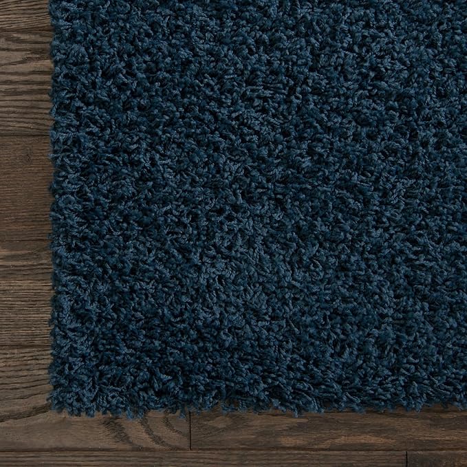 Unique Loom Solid Shag Collection Area Rug (6' 1" x 9' Rectangle, Sapphire Blue/ Navy Blue)