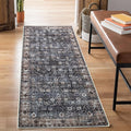 Bloom Rugs Washable Non-Slip 12 ft Runner - Black/Brown Traditional Runner for Entryway, Hallway, Bathroom, and Kitchen - Exact Size: 2.5' x 12'