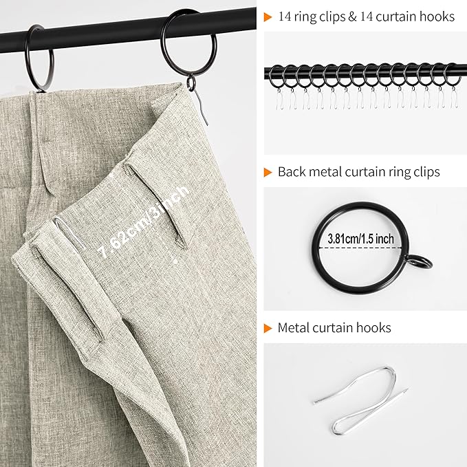 WdFour 42x45 Inch Pinch Pleated Blackout Cafe Curtains - Pack of 2, 100% Light Blocking Back Tab Drapes for Half Windows, Kitchen & Bathroom Short Curtains (Hemp Gray)